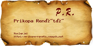 Prikopa Renátó névjegykártya